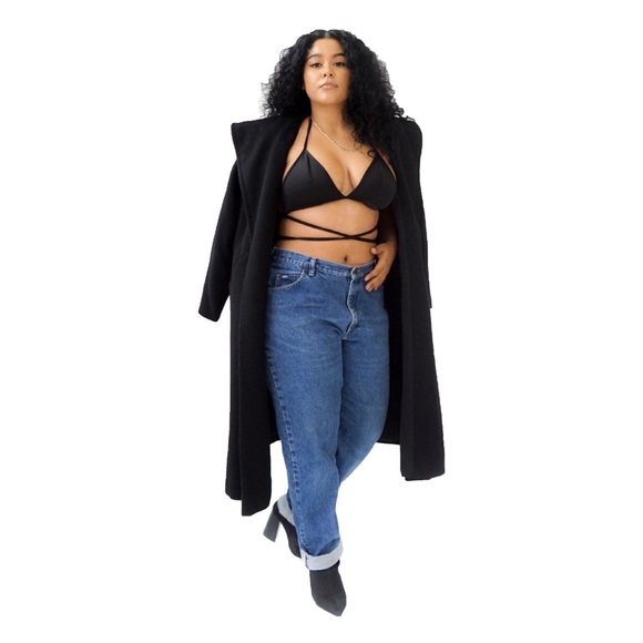 Full Length Black Wool Coat - Picture 1 of 4